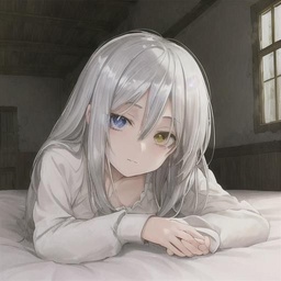 Flowy Natural Wavy Anime Messy Hair Silver