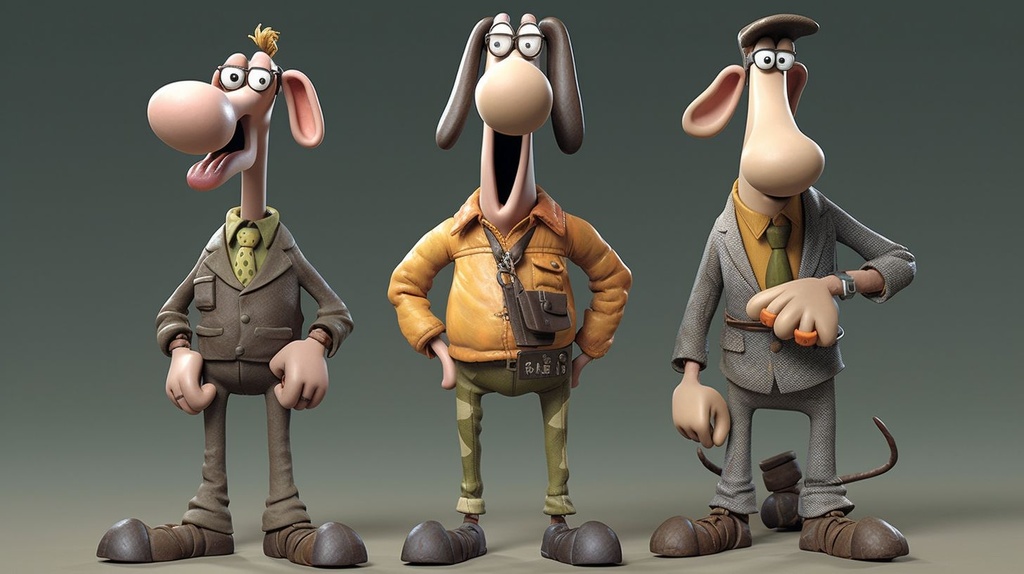 Prompt: if wallace and grommit was high end vector art in the art revolution in the 2050s