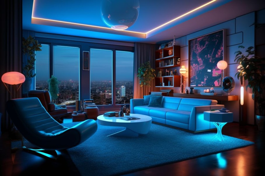 modern living room with a comfortable futuristic 195