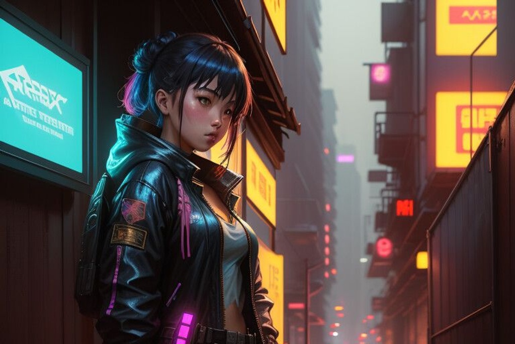 Download Cyberpunk Girl Baddie Wallpaper