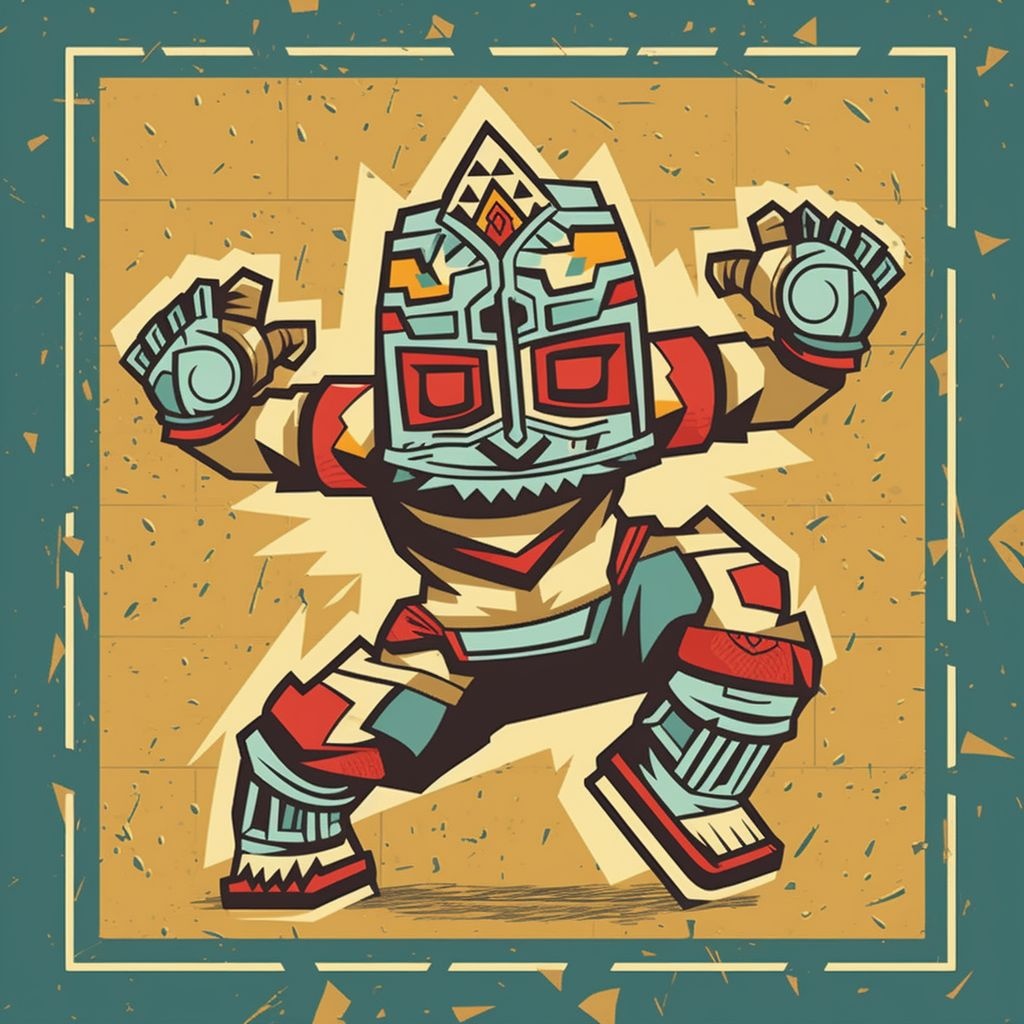 Prompt: break dance in the style of moche art