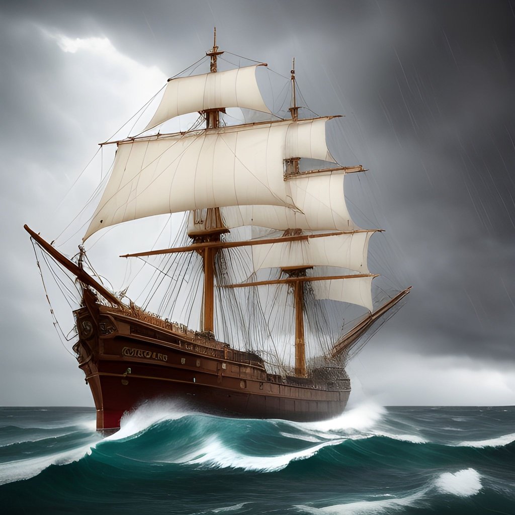 Prompt:  epic realistic, spanish galleon in big storm,