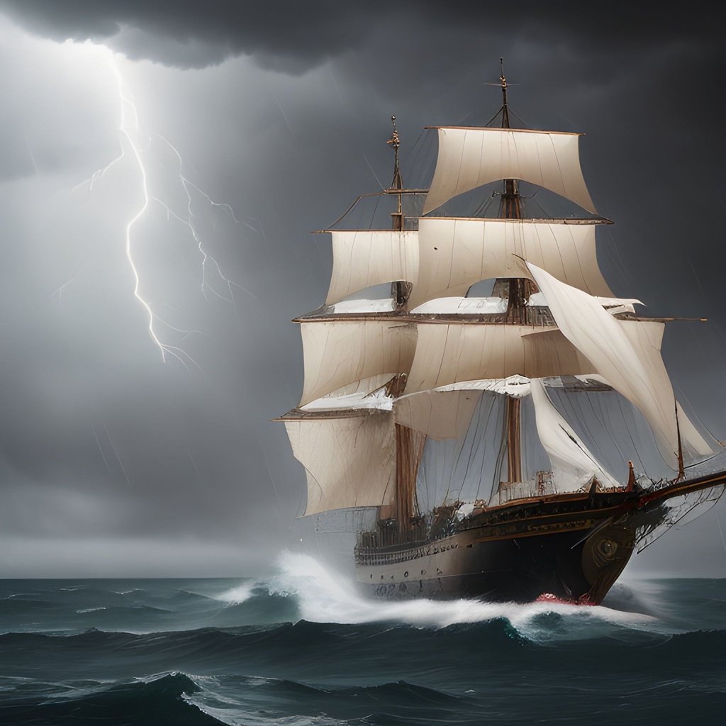 Prompt:  epic realistic, spanish galleon in big storm, waves crashing against the hull