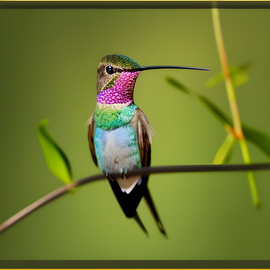 Prompt: photo hummingbird, on flower, 800 mm lens