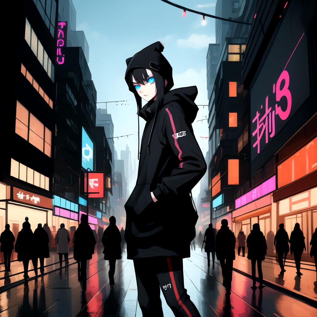 Prompt: style of _.hackSign, city