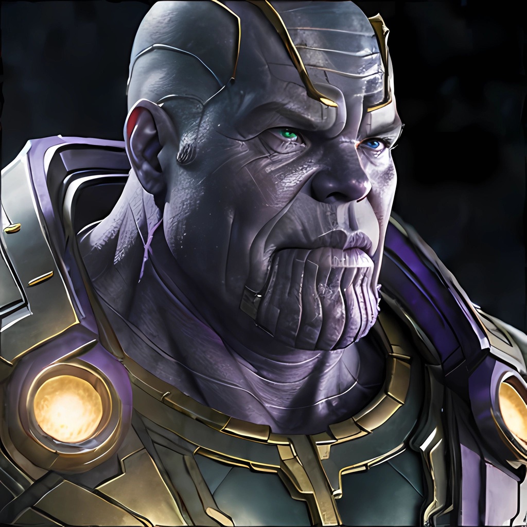 Steve buscemi as Thanos with jewelry character art