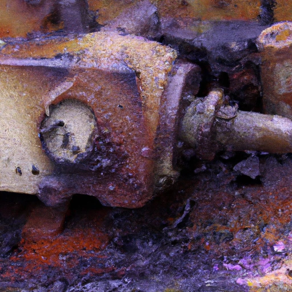 Prompt: Zoomed Automatic Metal Rust, Close Up Photo by Richard Pigg