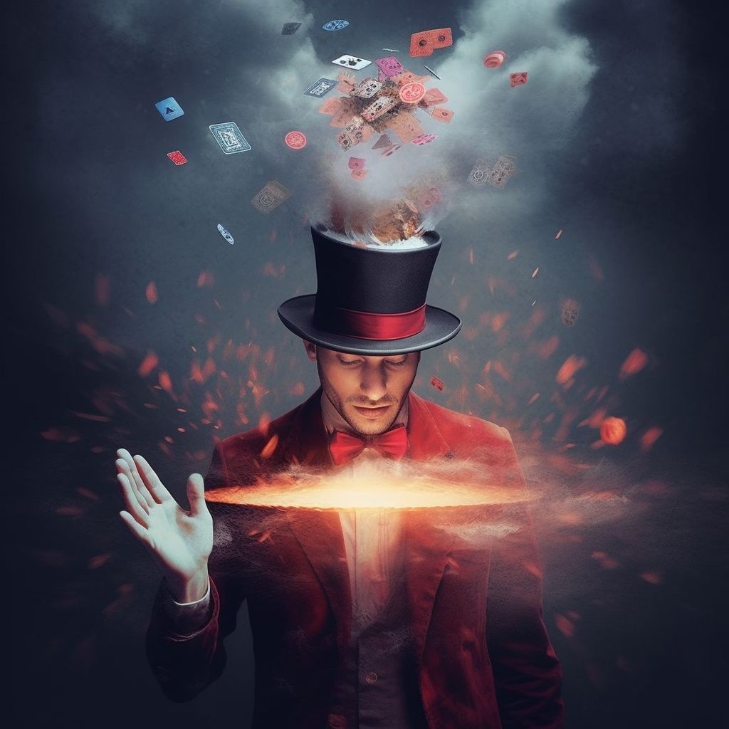 Powers with balls and magic