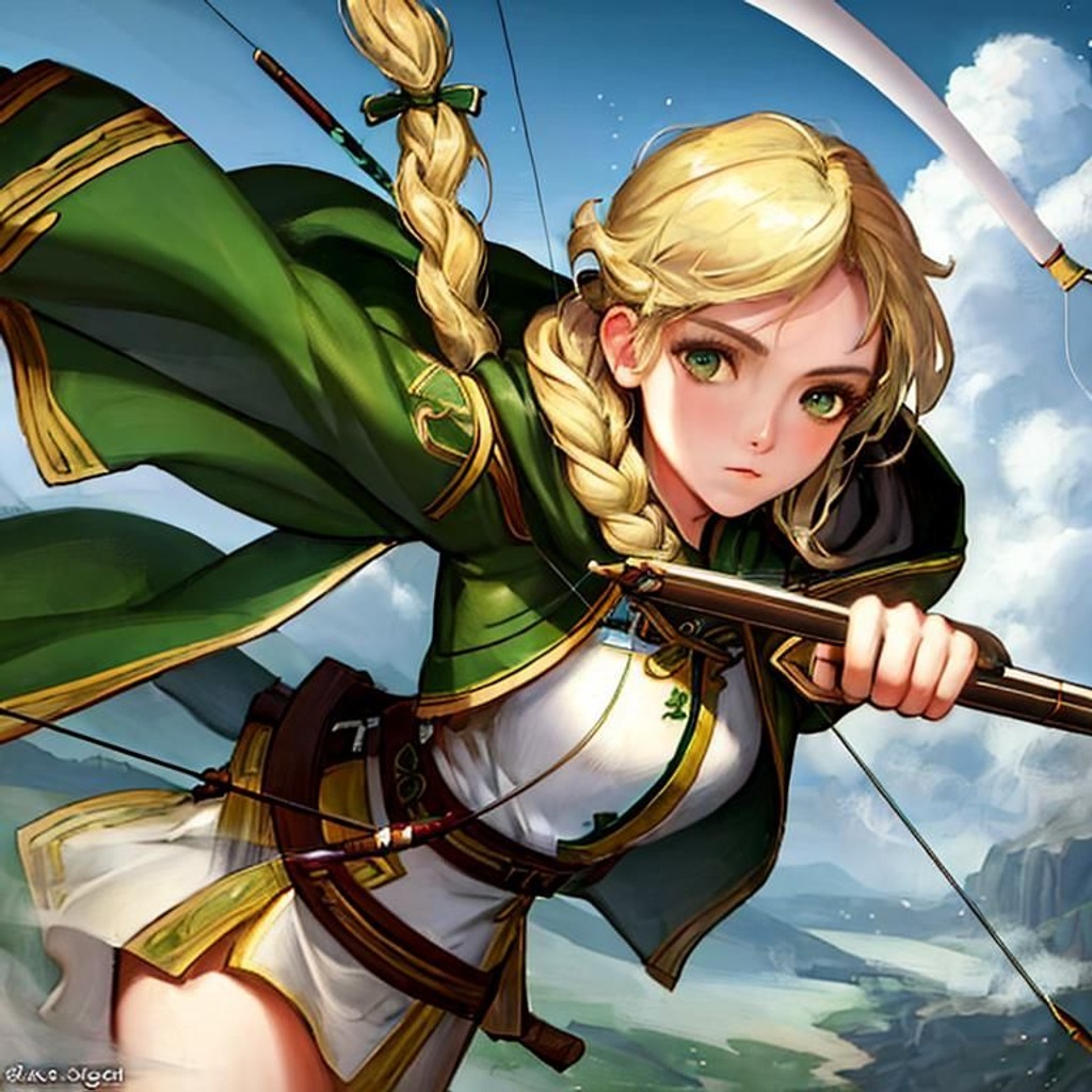 Anime style illustrations of cute archery girls - Stock Illustration  [69887952] - PIXTA