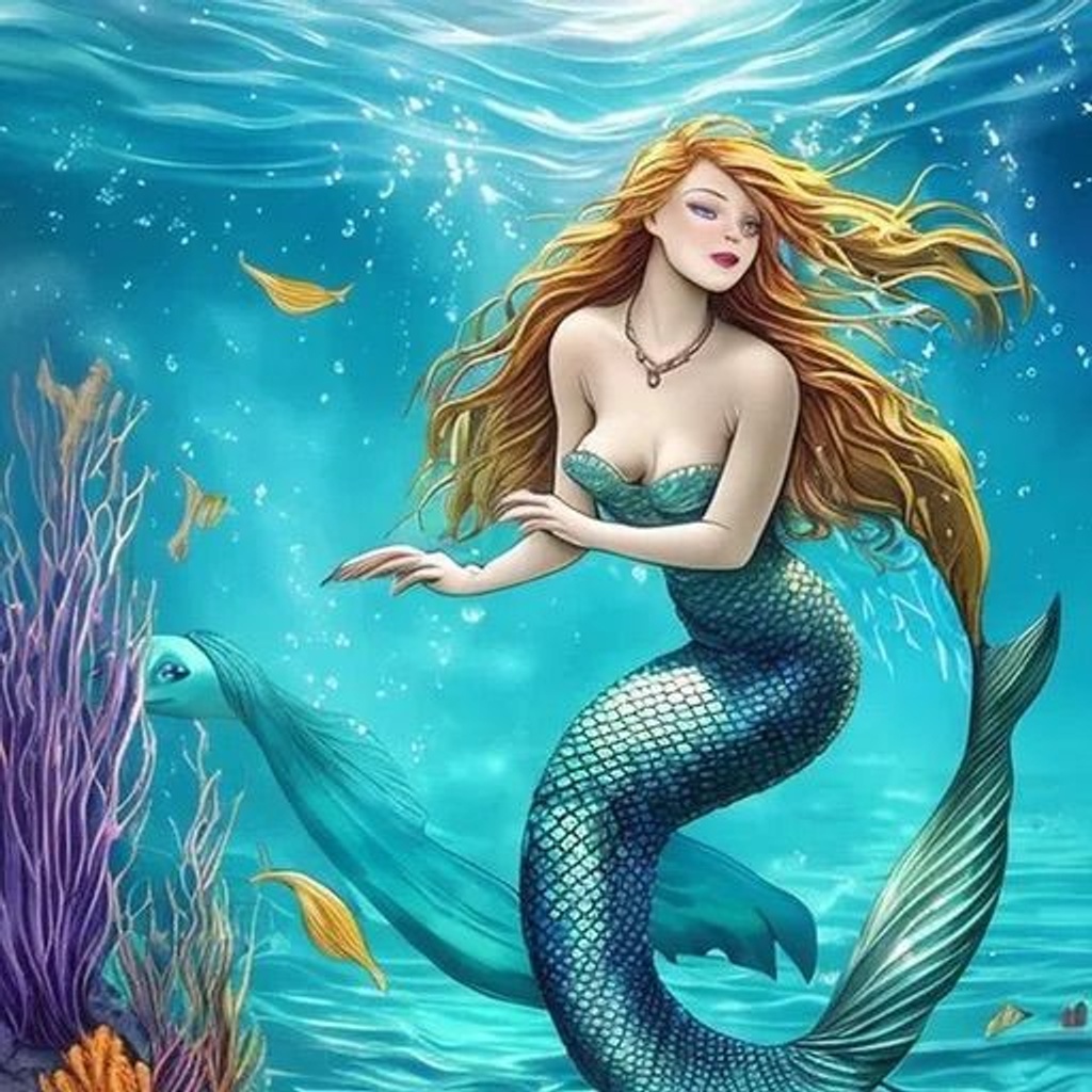 how to draw a realistic mermaid on a rock
