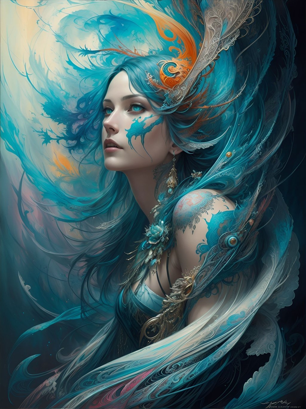 Prompt: colorful ink flow, 8k resolution, photorealistic masterpiece by Aaron Horkey and Jeremy Mann, intricately detailed fluid gouache painting by Jean Baptiste, professional photography, natural lighting, volumetric lighting, maximalist, 8k resolution, concept art, intricately detailed, complex, elegant, expansive, fantastical, cover,