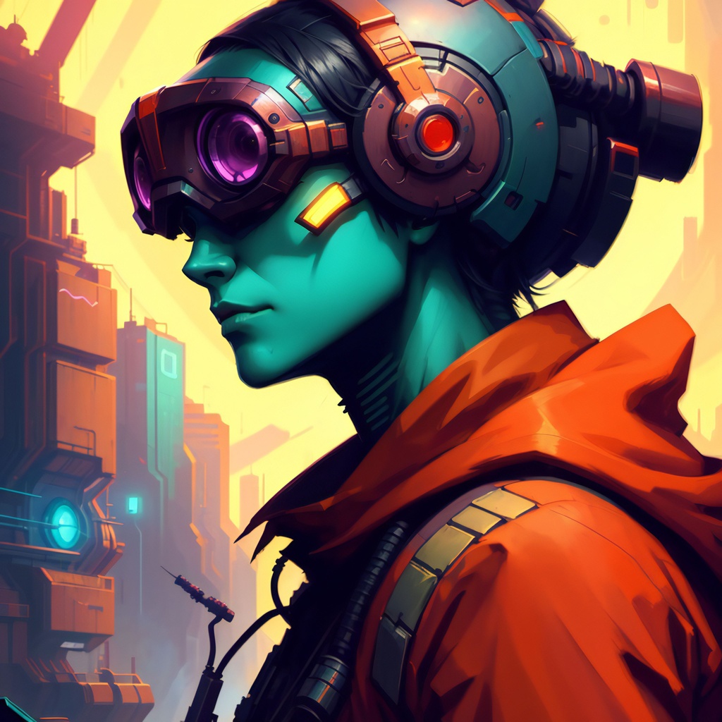 Prompt: illustration, by Alena Aenami, mechanical trickster in cyberpunk world, cyberpunk sci-fi aesthetic, featured on illustrationx, artstation hq, cgsociety 9, highly detailed wide, widescreen shot, detailed –n 9, highest quality