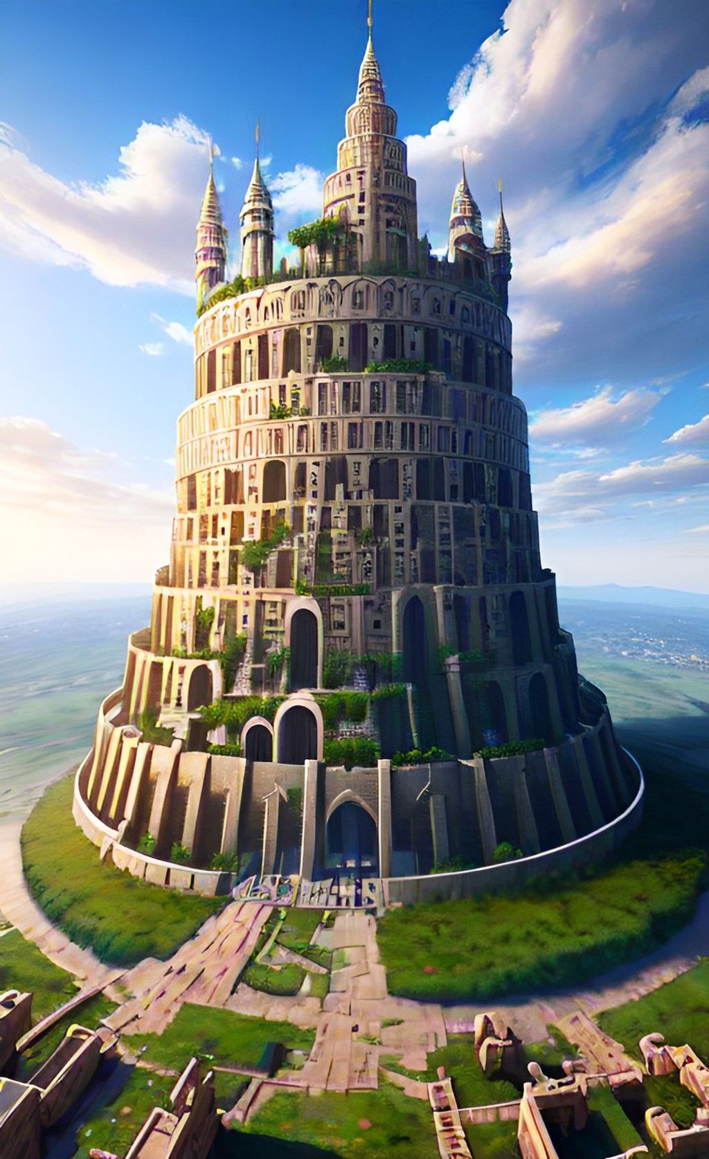 Prompt: "Explore the mythical Tower of Babel in a hyper-realistic and extra-detailed journey powered by Unreal Engine. Describe the awe-inspiring architecture and intricate designs that make this virtual experience truly extraordinary."