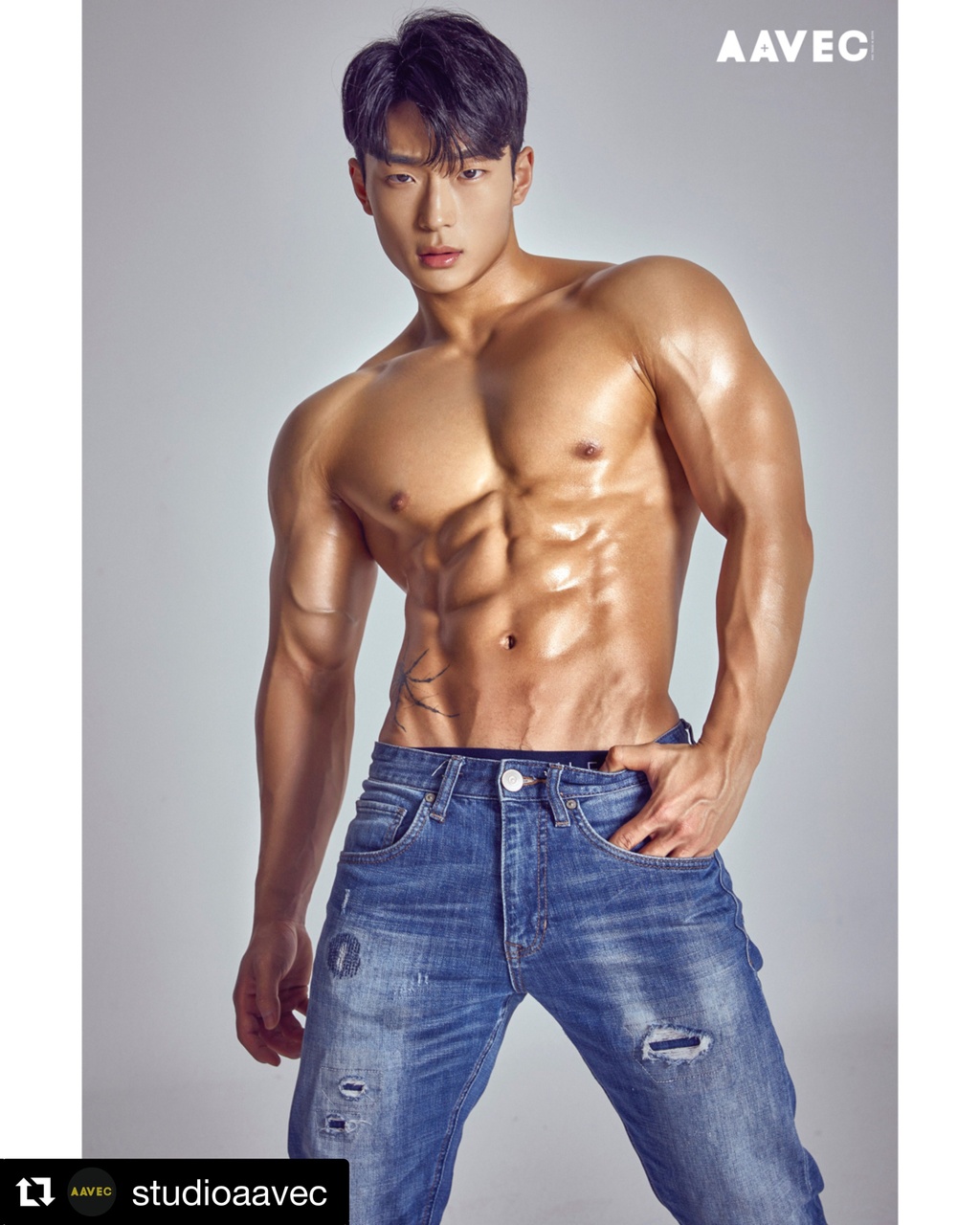 Asian man, attractive face & body ((8k Quality, Full...