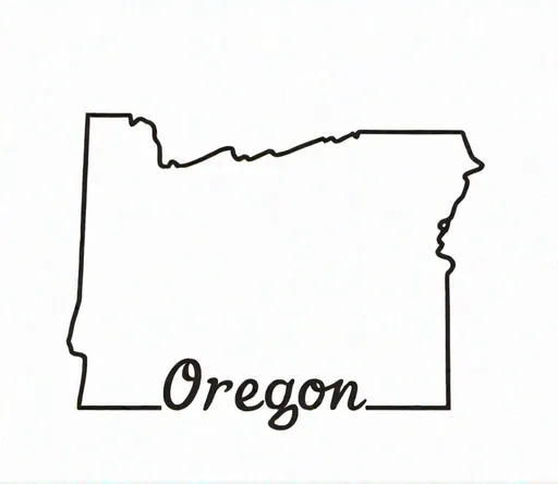 Prompt: draw an outline of oregon 