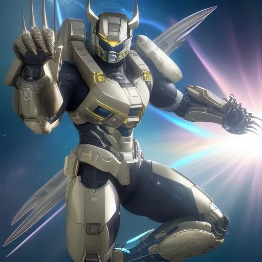 Prompt: Ultrarealistic 8k Portrait of futuristic Wolverine, hologram armored suit, halo armor, metallic claws flying through space
Unreal Engine 5