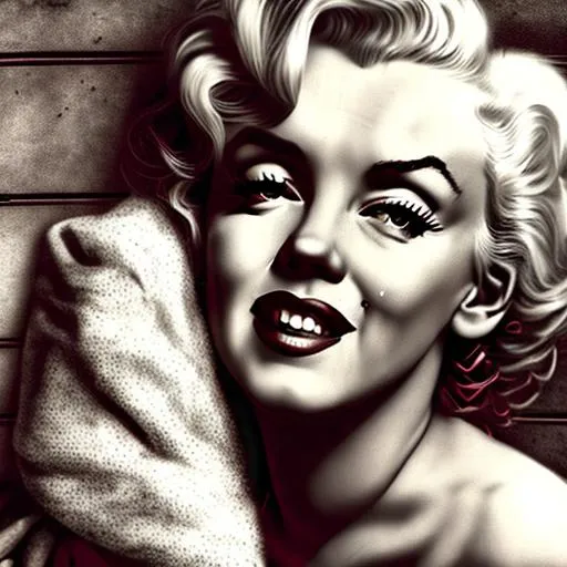 Prompt: Picture of a homeless Marilyn Monroe, perfect composition, hyper realistic, super detailed, 8k, high quality, trending art, trending on art station, sharp focus, studio photo, intricate details, highly detailed.