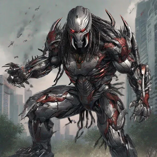 Prompt: Predator and Ultron combined 