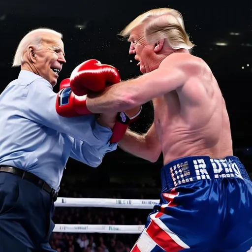 Prompt: Joe biden getting punched by Donald trump