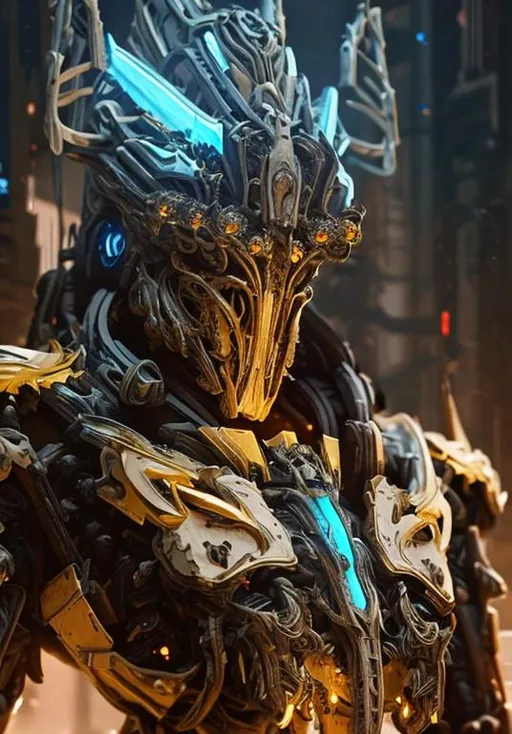 Prompt: show face, an intricate man exoskeleton, white mate & gold and black armor, pale skins, juicy, futuristic mecha armor, LED body, tron, 3d, Splash art, front, epic Instagram, artstation, hyperdetailed intricately detailed, intricately detailed full helmet, unreal engine, fantastical, intricate detail, the corrupted Dragon Aspect, splash screen, Deathwing, complementary colors, red eyes, Sci-fi concept art, 8k, heavy strokes, war, splash arts, full height, {{{{the highest quality concept art masterpiece full body view}}}},