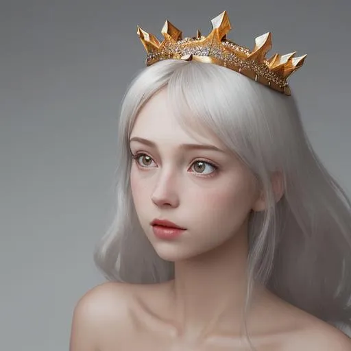 Prompt: realistic girl with dimond white crown 