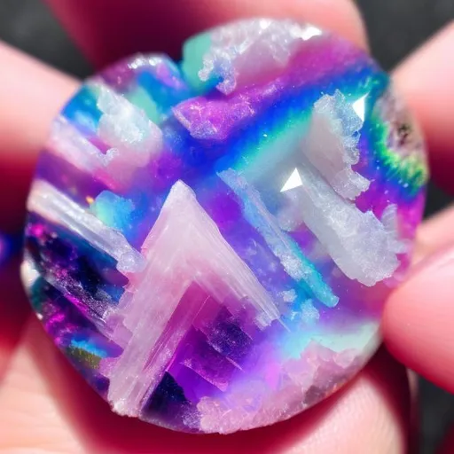 Prompt: Miniature quartz in the style of Lisa frank