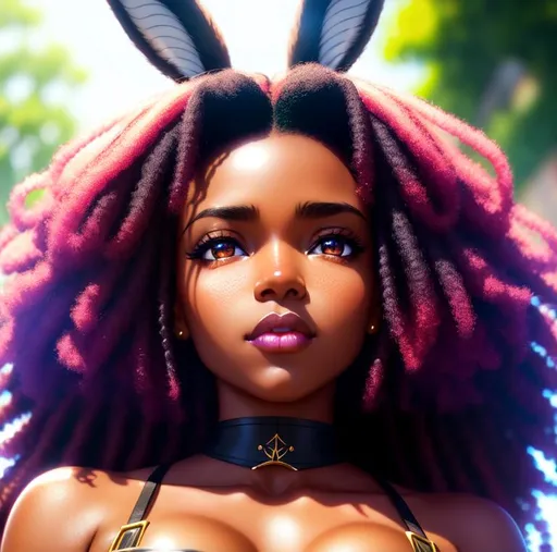 Closeup face portrait of a black female, septum pier… | OpenArt