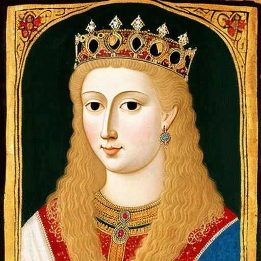 Prompt: portrait of a 10th-century Saxon light-haired queen