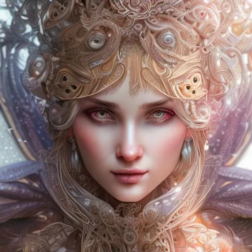 Prompt: Close up of a beautiful goddess, surealism, aesthetic, shiny, fantasy, intricate, elegant, detailed, digital painting, artstation, baroque, concept art, photoshop, illustration, digital painting, rococo garden, pastel hues