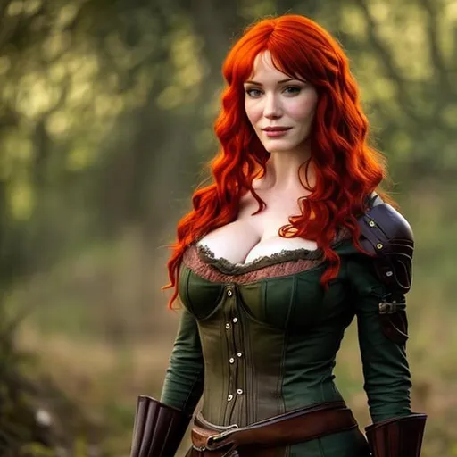 Prompt:  Christina Hendricks as Triss from The Witcher


