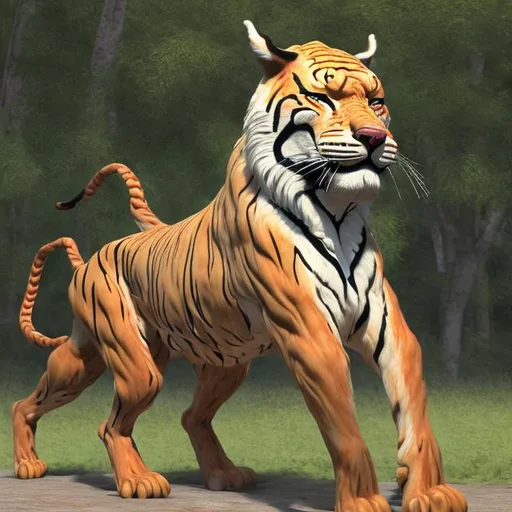 Prompt: realistic Liger full body