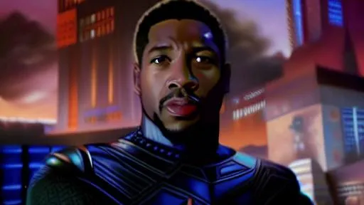 Prompt: Jonathan Majors as Black panther by Dave Dorman