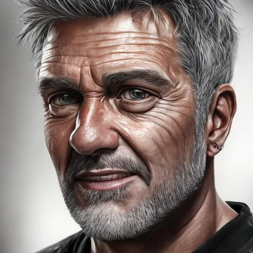 Prompt: photorealistic detailed portret of a 57 year old male