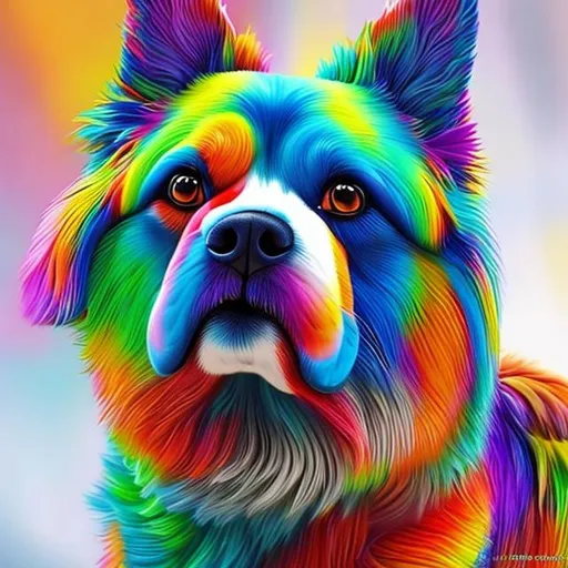 Prompt: Vibrant colour ful dog realistic 4k 8k full body 