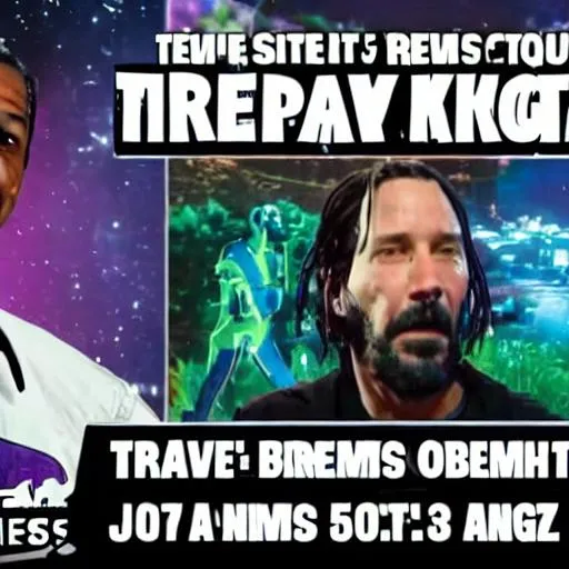 Prompt: travis scott and keanu reeves concert fortnite edp445 amogus burger ksi concert 4k thanos obama beautiful among us