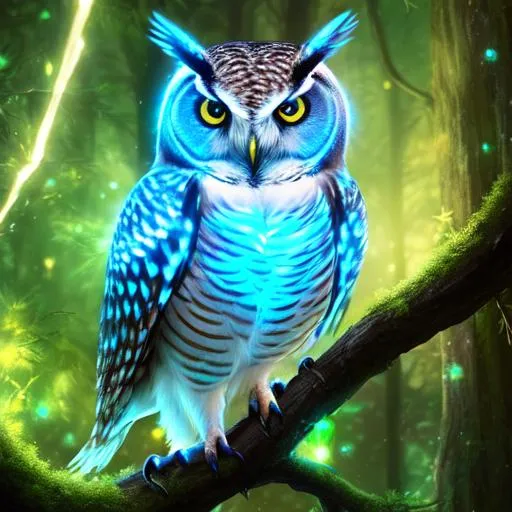 Prompt: asymmetric humanoid ultra-detailed abstract photography of slender female owl wizard in dynamic action pose, leaning against a tree in a fantasy magic subtle bioluminescent forest, insanely detailed owl head, dynamic, looking left, she is ready for anything, full body asymmetrical anthropomorphic,