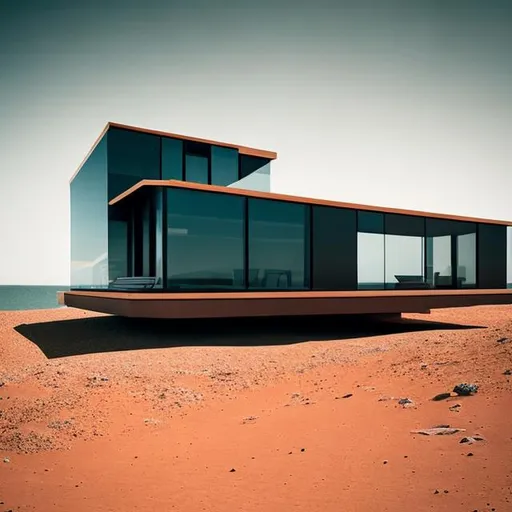 Prompt: A Seaside home on Mars