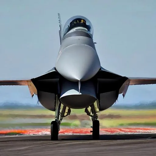 Prompt: Photo of the world’s strongest f16 fighter jet.
