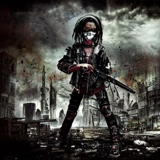 Wide Shot Post Apocalyptic Gothic Cyber Punk Theme Openart 