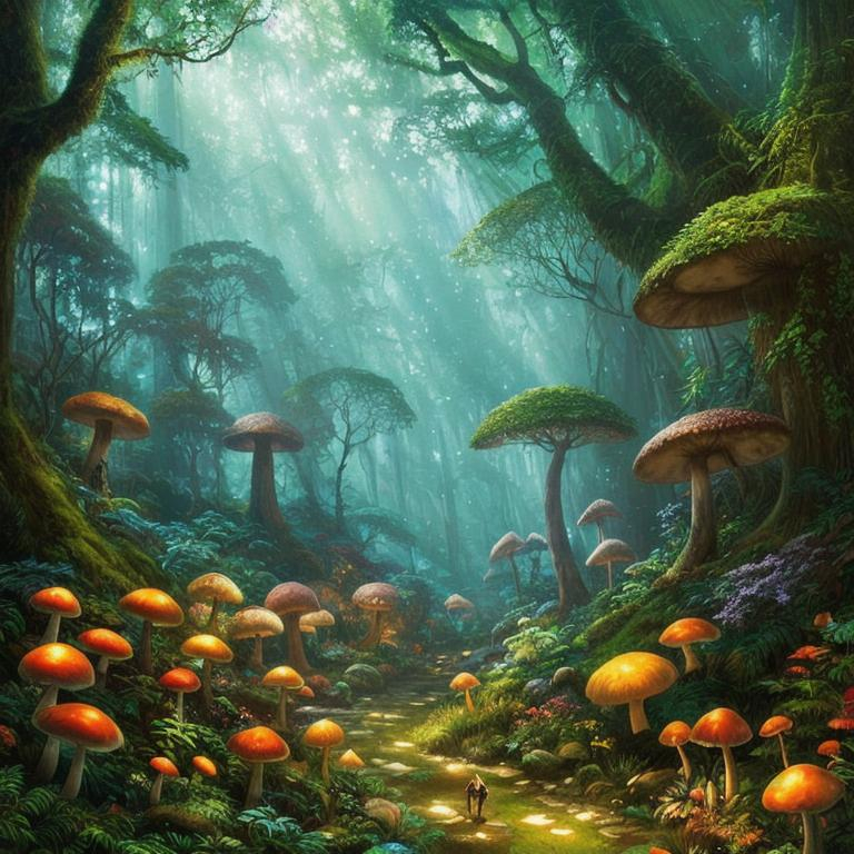 Concept art depicting a hidden elven forest filled w... OpenArt