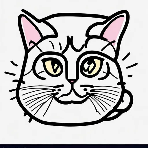 Prompt: Hand drawn outlined icon, cat