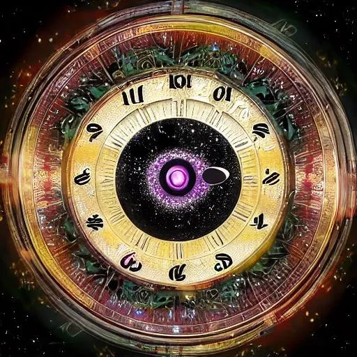 Prompt: trippy, outer-space, clock