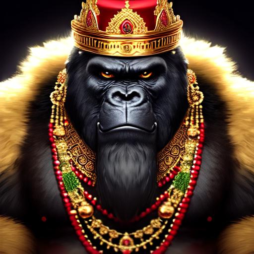 King kong in an indian dress looking towards the cam... | OpenArt