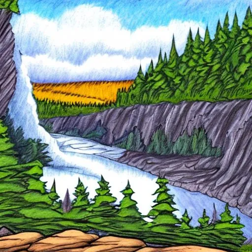 How to draw scenery of mountain river and bridge with oil pastels || Easy  Mountain Scenery Drawing - YouTube