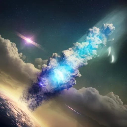Prompt: comet flying in sky, high detailed, photo realistic