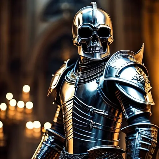 Prompt: Realistic photo of Skeleton Knight full hd, ultra realistic, highly detailed, 8k. Soft lighting 