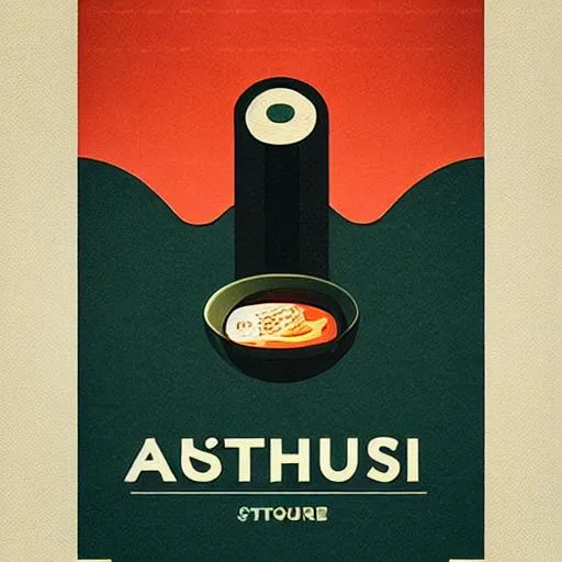 Ad, futuristic sushi, art deco, typgraphy, ad | OpenArt