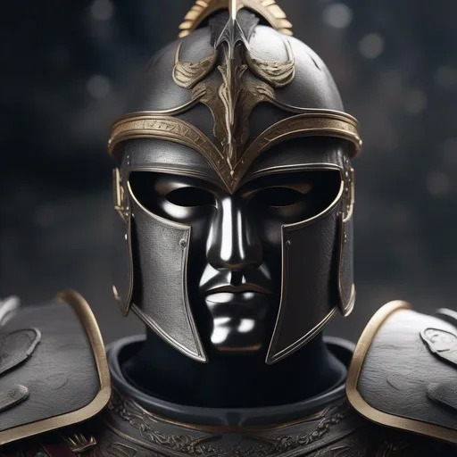 Prompt: a futurist centurion roman wearing iron mask in face, Black and gray platearmor with galea helmet of roman armor, Highly Detailed, Hyperrealistic, sharp focus, Professional, UHD, HDR, 8K, Render, electronic, dramatic, vivid, pressure, stress, nervous vibe, loud, tension, traumatic, dark, cataclysmic, violent, fighting, Epic, 

