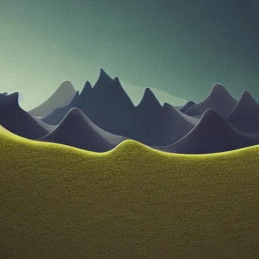 Prompt: flat gradient vibrant modern flowy mountains design, flat gradient overgrown landscape design simple, pinterest, love