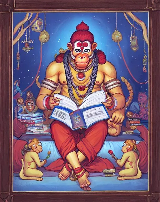 Prompt: hanumanji reading